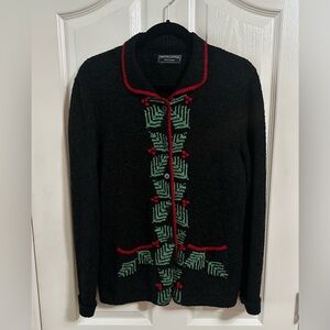 Women’s Vintage South Cotton Hand Knitted Sweater Cardigan Holiday Grandmacore M